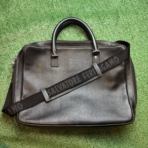 Salvatore Ferragamo Business bag Briefcase - Black Leather Crossbody Authentic